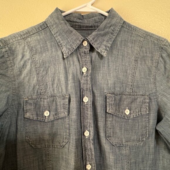 Gap 1969 Chambray Button-Down Blouse - Medium - Picture 3 of 13